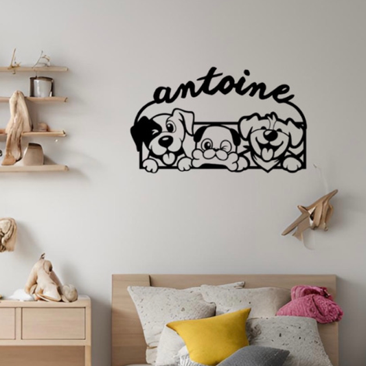 Décoration prénom enfant " Chiens "