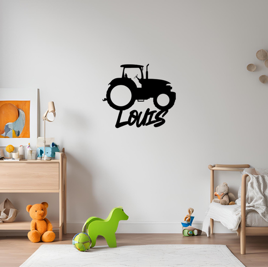 Décoration prénom enfant " Tracteur "