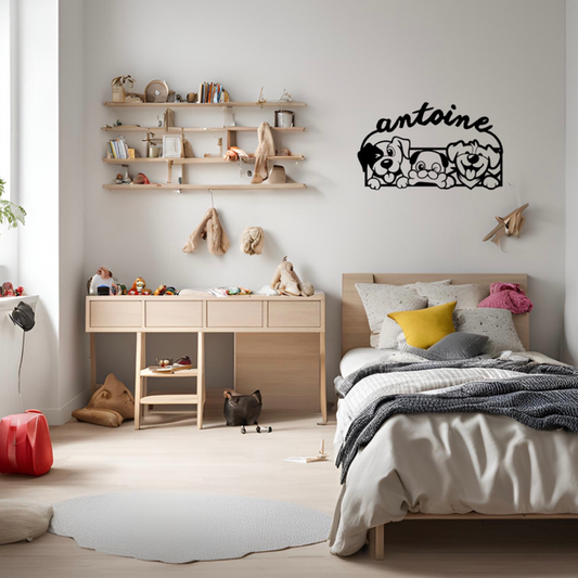 Décoration prénom enfant " Chiens "